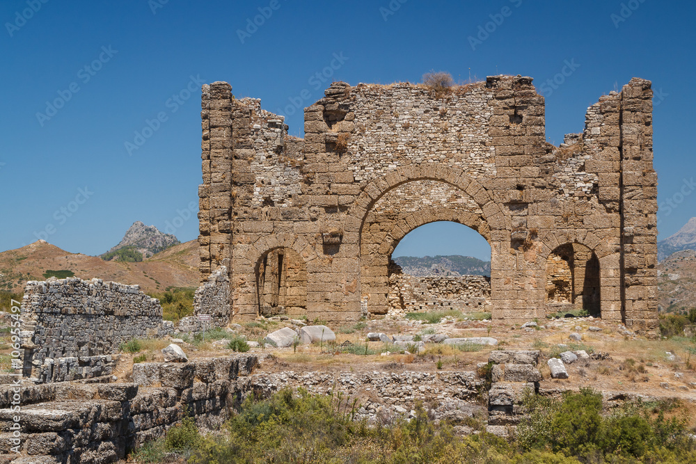 Ruins of the ancient city of Aspendos, Turkey