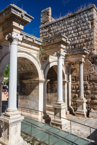 Hadrian Roman gate in Antalya, Turkey