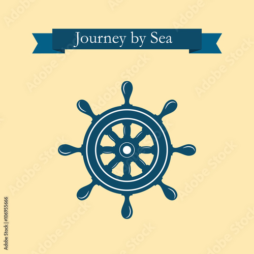 Design of logo with nautical helm