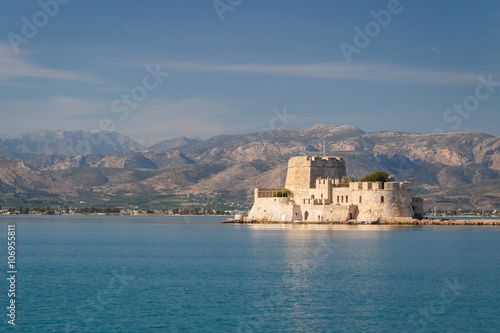Small fort in the bay of Nafplio, Peloponnese, Greece