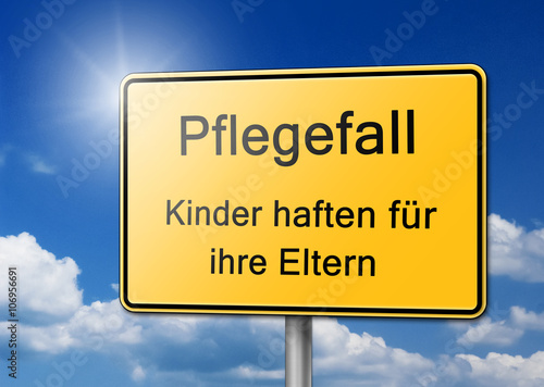 pflegefall kinder haften für ihre eltern
schild photo