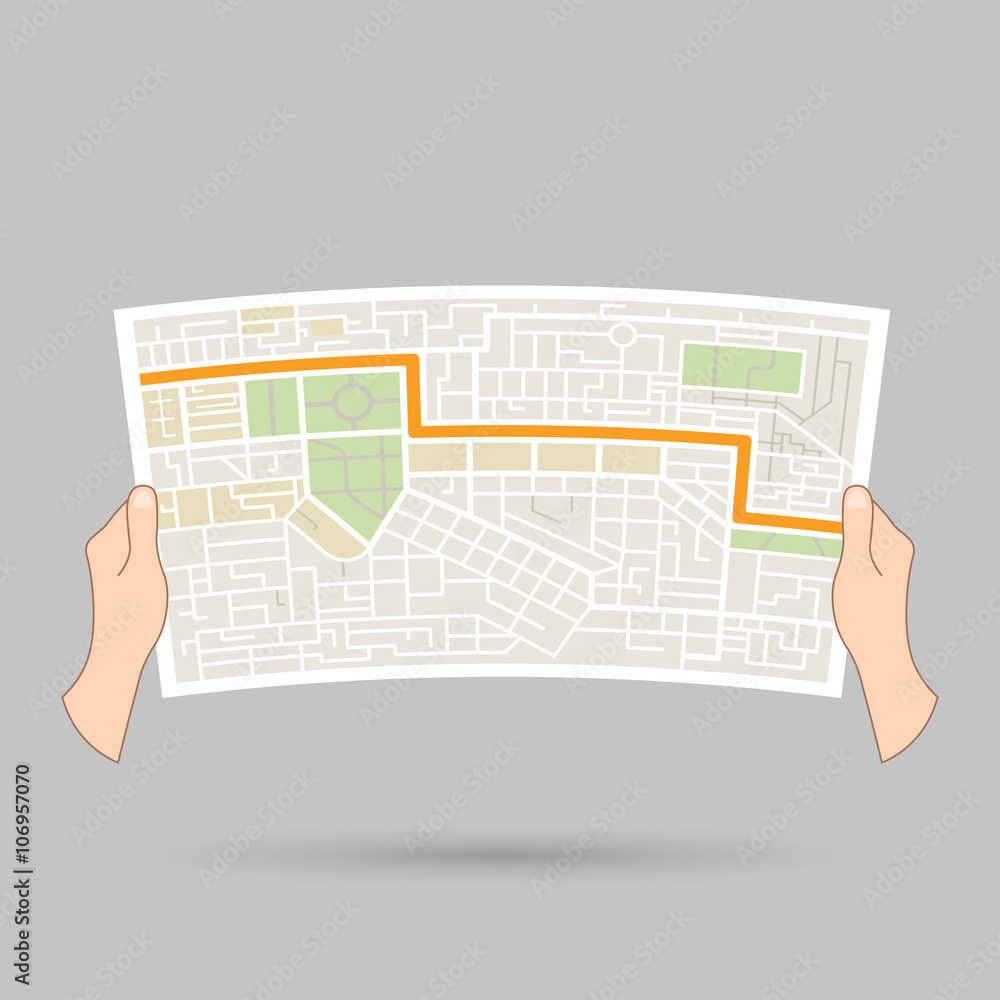 Vector Map. Navigation. Map And Pin. City Map. Vector Illustration Vector Map. Navigation. Map And Pin. City Map. Vector Illustration