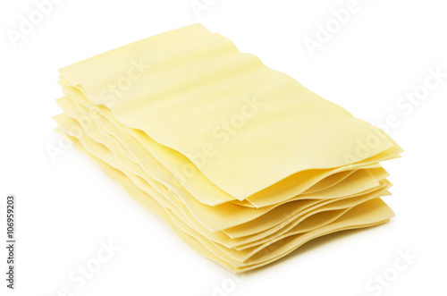 Uncooked lasagna pasta
