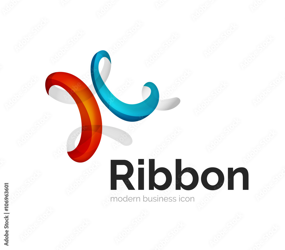 Obraz premium Modern vector ribbon logo