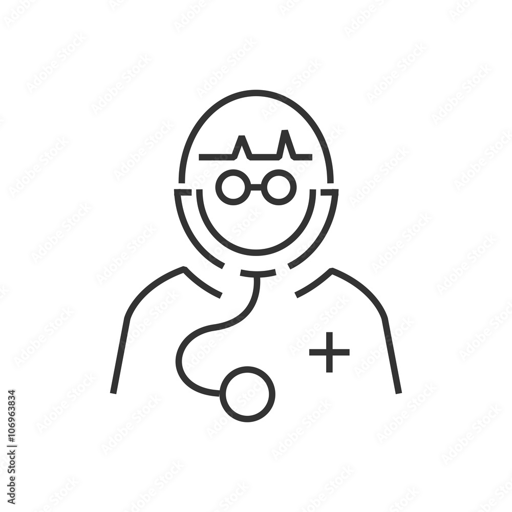line icon Avatar Doctor Icon design eps10.