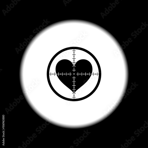 crosshair icon with a heart.