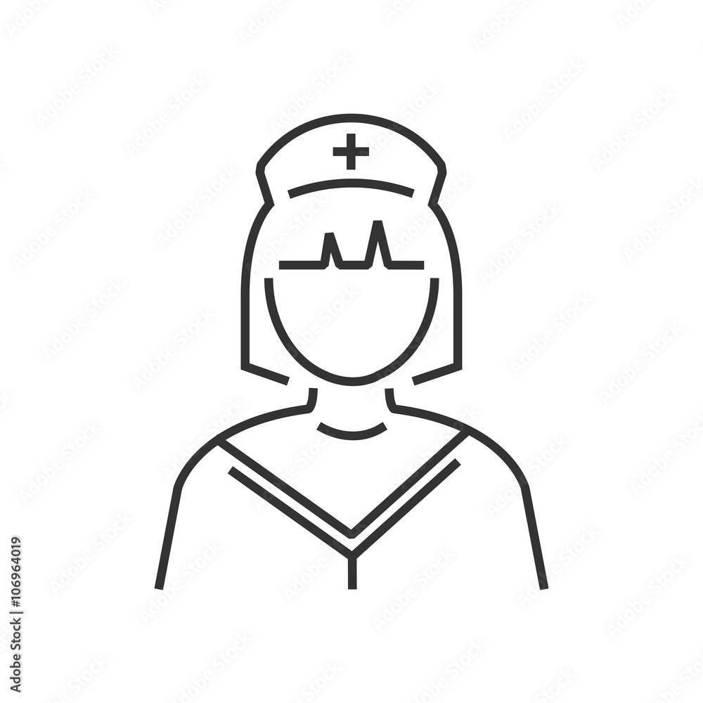 line icon nurse icon design vector line icon nurse icon design vector