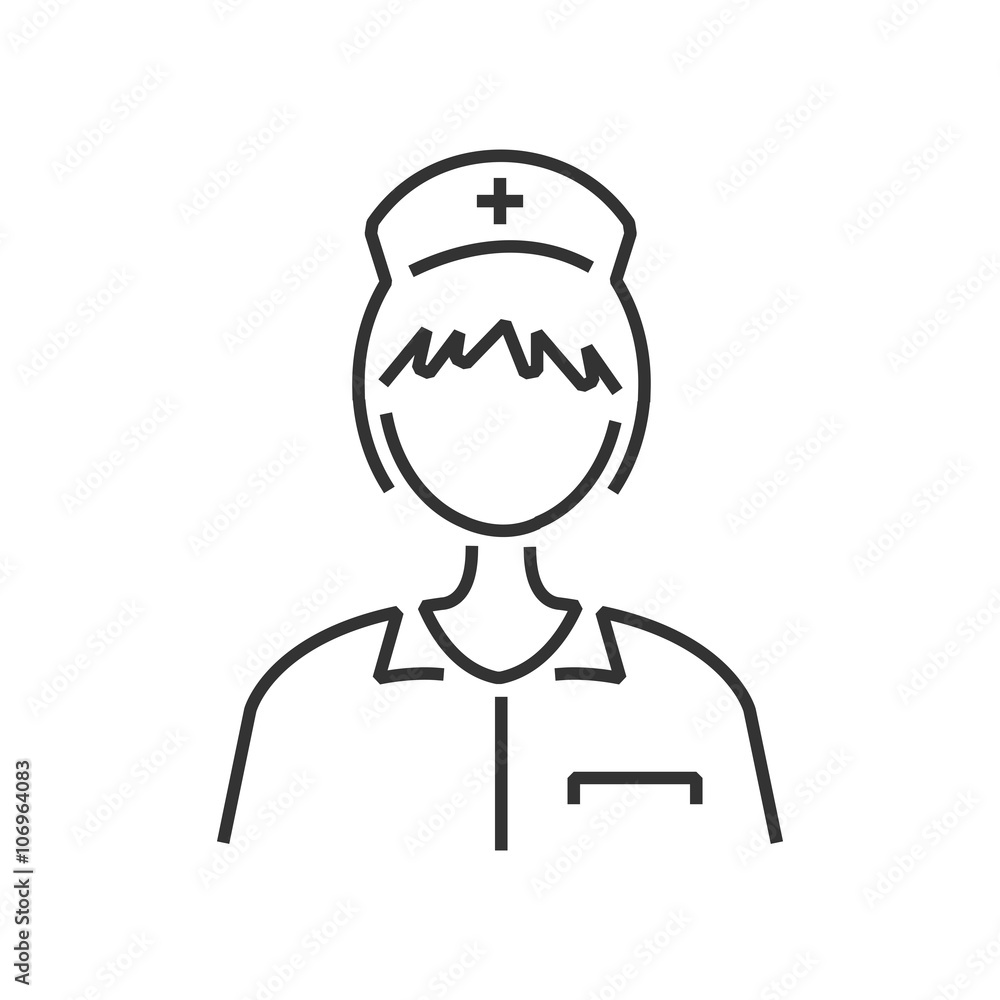 line icon nurse avatar, icon