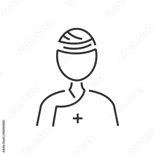 line icon Patient head bandage Icon