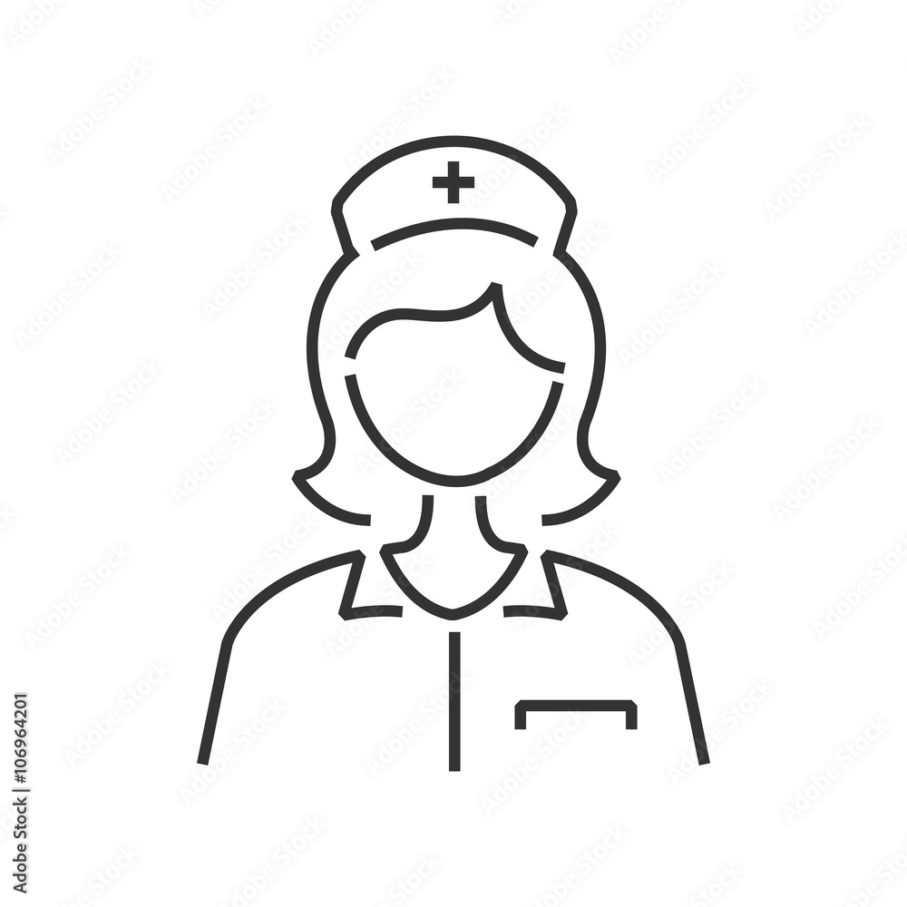 line icon nurse avatar, icon design vector