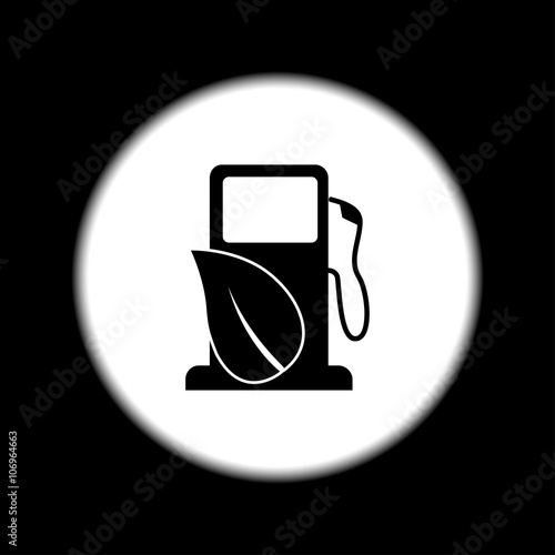 Gas station with leaves icon.