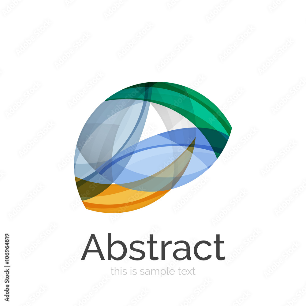 Circle logo. Transparent overlapping swirl shapes. Modern clean business icon Circle logo. Transparent overlapping swirl shapes. Modern clean business icon
