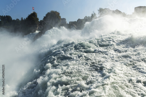 River Rhine waterfalls, Schaffausen, Canton Schaffaus, Switzerland photo