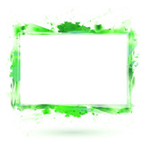 Watercolor design green frame