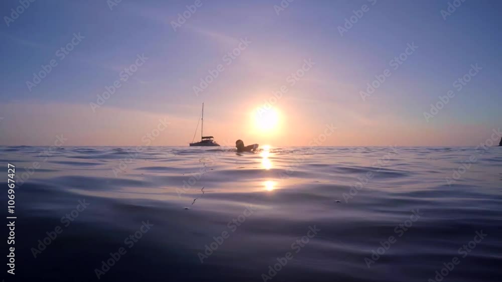 Man Swimming in the Sea Man Swimming in the Sea