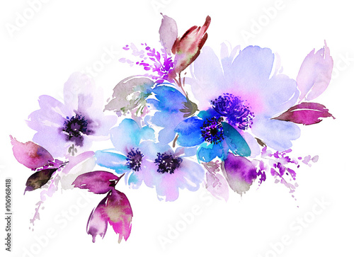 Obraz na płótnie Ilustracja akwarela kwiaty