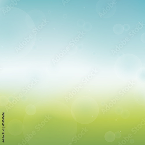 spring background with color gradient blue to green