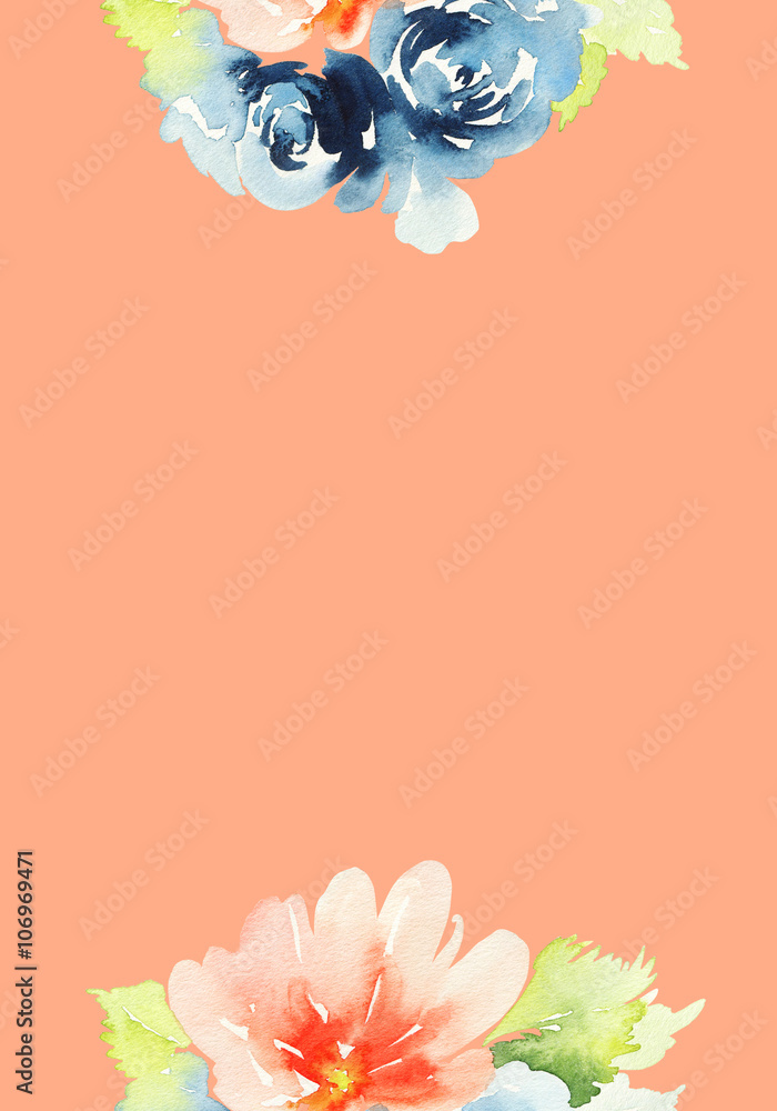 Naklejka premium Greeting card with flowers