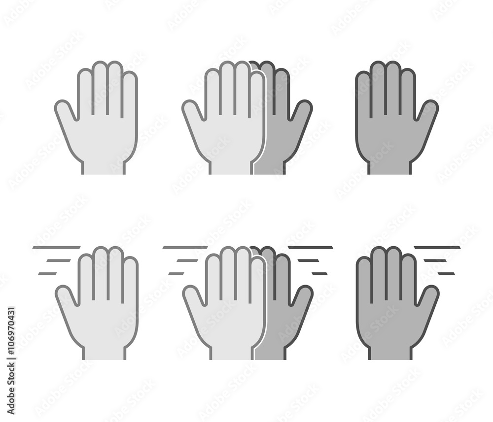 Modern set flat icons high five. Vector symbol line high five. Black friendly high five. Modern set flat icons high five. Vector symbol line high five. Black friendly high five.