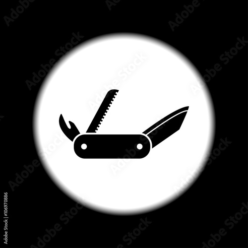 swiss knife icon. Flat