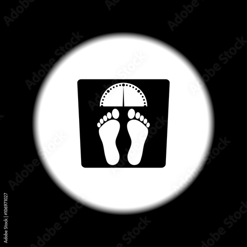 scales for measuring the weight of a human icon.