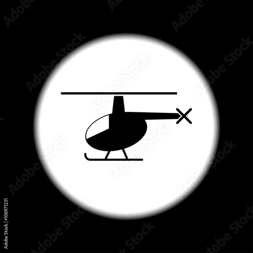 helicopter icon. Flat