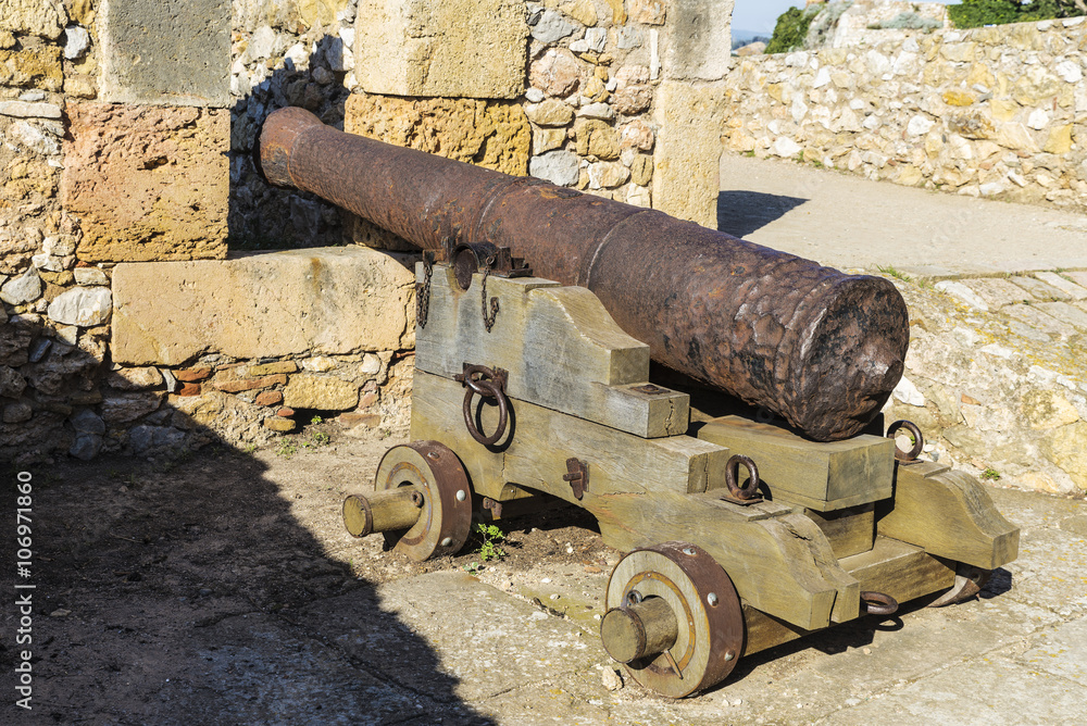 Old cannon in a fortress
