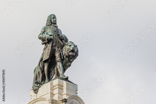 Lisbon, Portugal, monument on the Marques de Pombal square photo