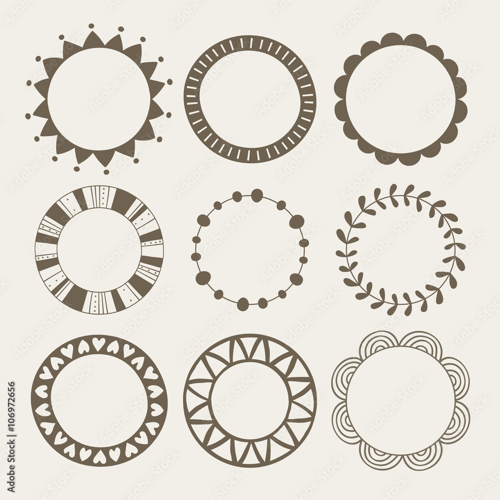 Vector set of nine different frames. Vector set of nine different frames.