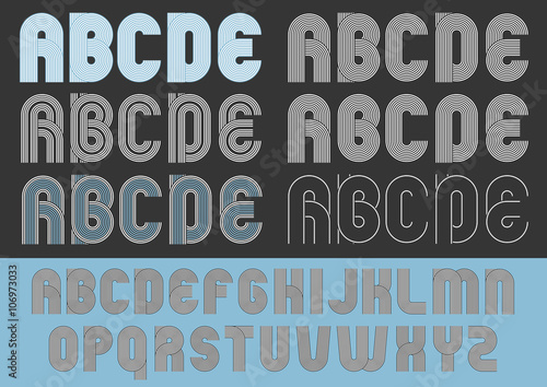 Typographie lignes géométrique