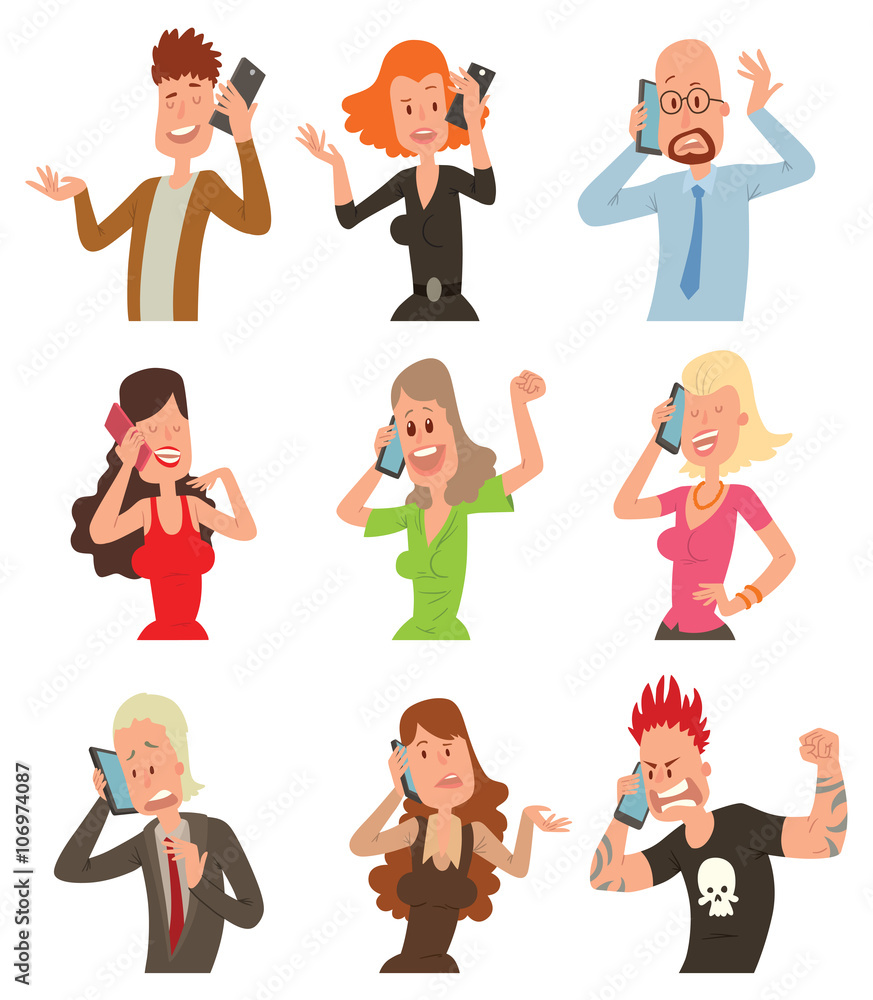 Successful professional business people talking his cell phone vector illustration Successful professional business people talking his cell phone vector illustration