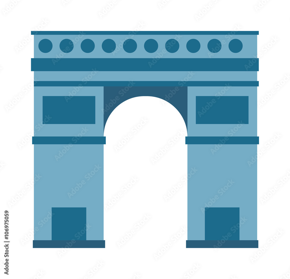 Arc de Triomphe Paris France architecture europe travel monument vector. Arc de Triomphe Paris France architecture europe travel monument vector.