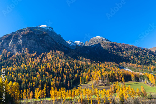 Beautiful view of Bergun in Autumn photo