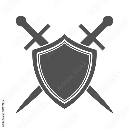 Abstract vector icon - shield and sword