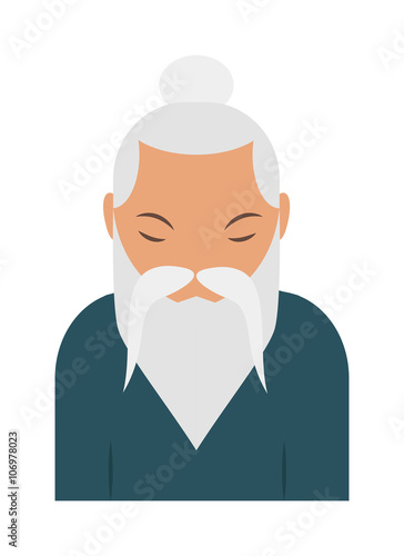 Sage elder yoga pranayama old Hindu man vector.