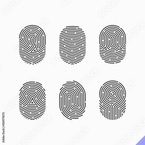 Fingerprint icons set