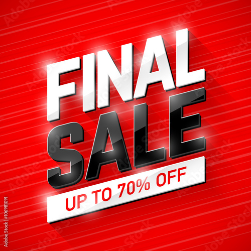 Final Sale banner. Special offer, big sale, clearance