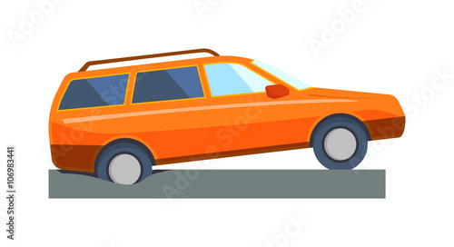 Accident road on street damaged automobiles after collision car crash vector.