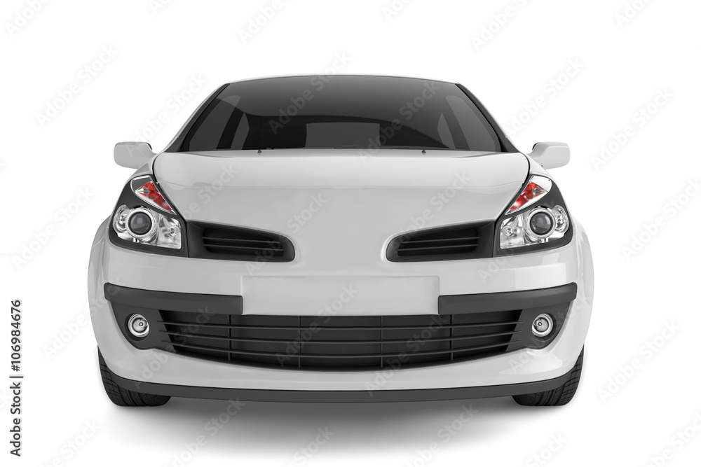 Samll car mock up on white background, 3D illustration