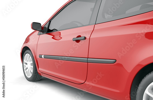 Samll car mock up on white background, 3D illustration © pozitivo
