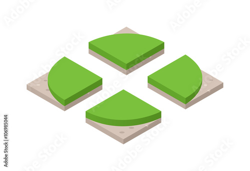Isometric 3d land agriculture landscape vector illustration