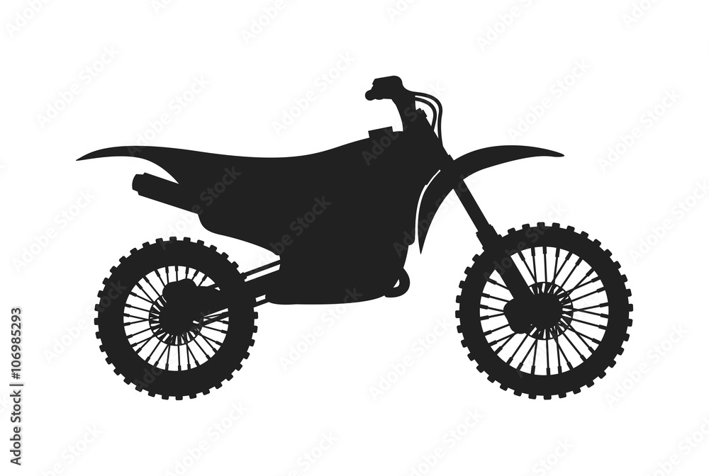 Fototapeta premium Black sport bike silhouette transport power vector illustration. 