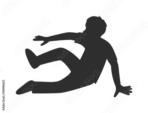 Parkour trick people extreme sport cartoon vector silhouette. 