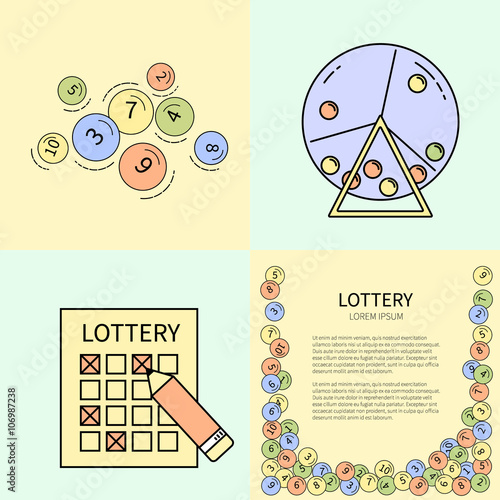Set of lottery line icons.