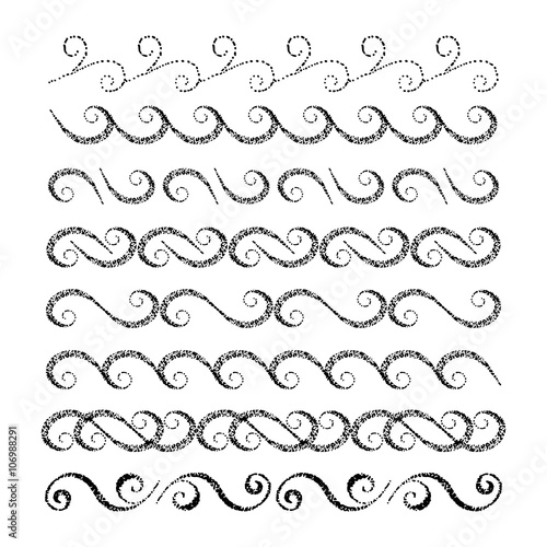 Set of hand drawn swirls.