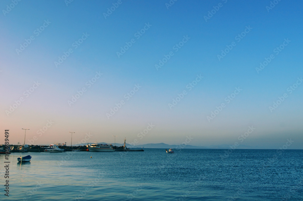 Fototapeta premium sunset in small port