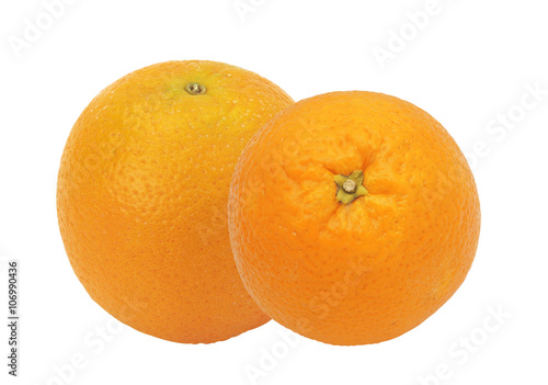 Big fresh juicy orange isolated on white