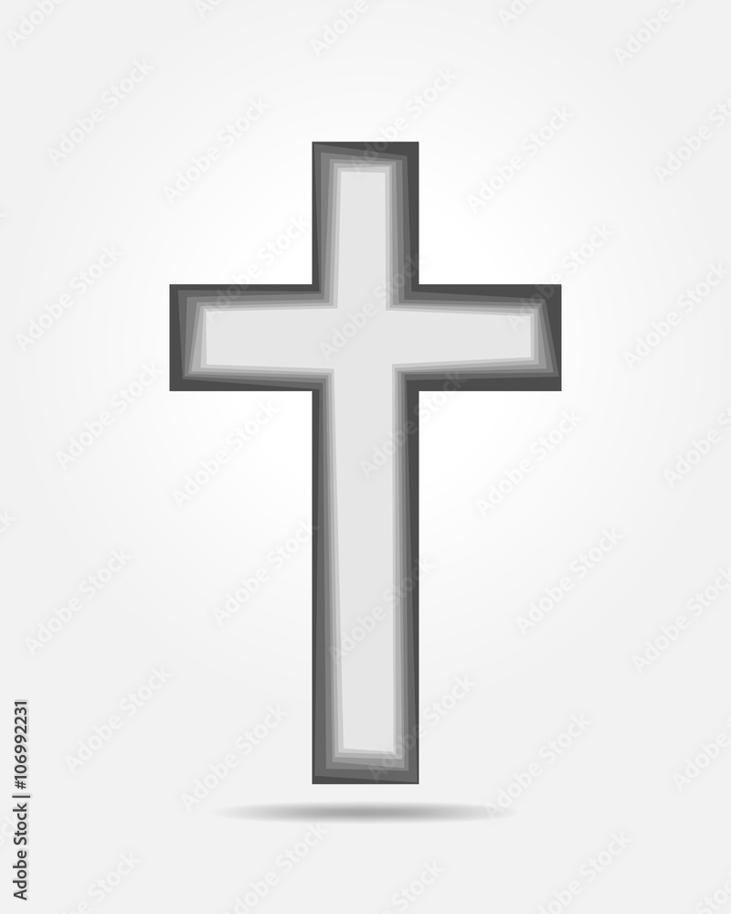 Black Christian Cross - vector illustration.