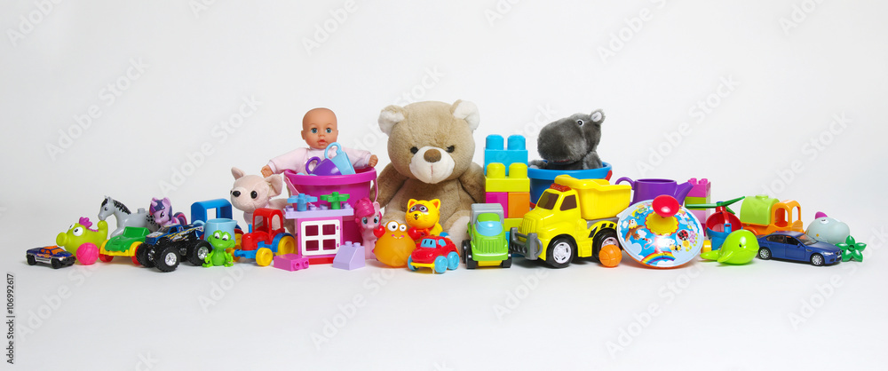 Toys on a white Toys on a white