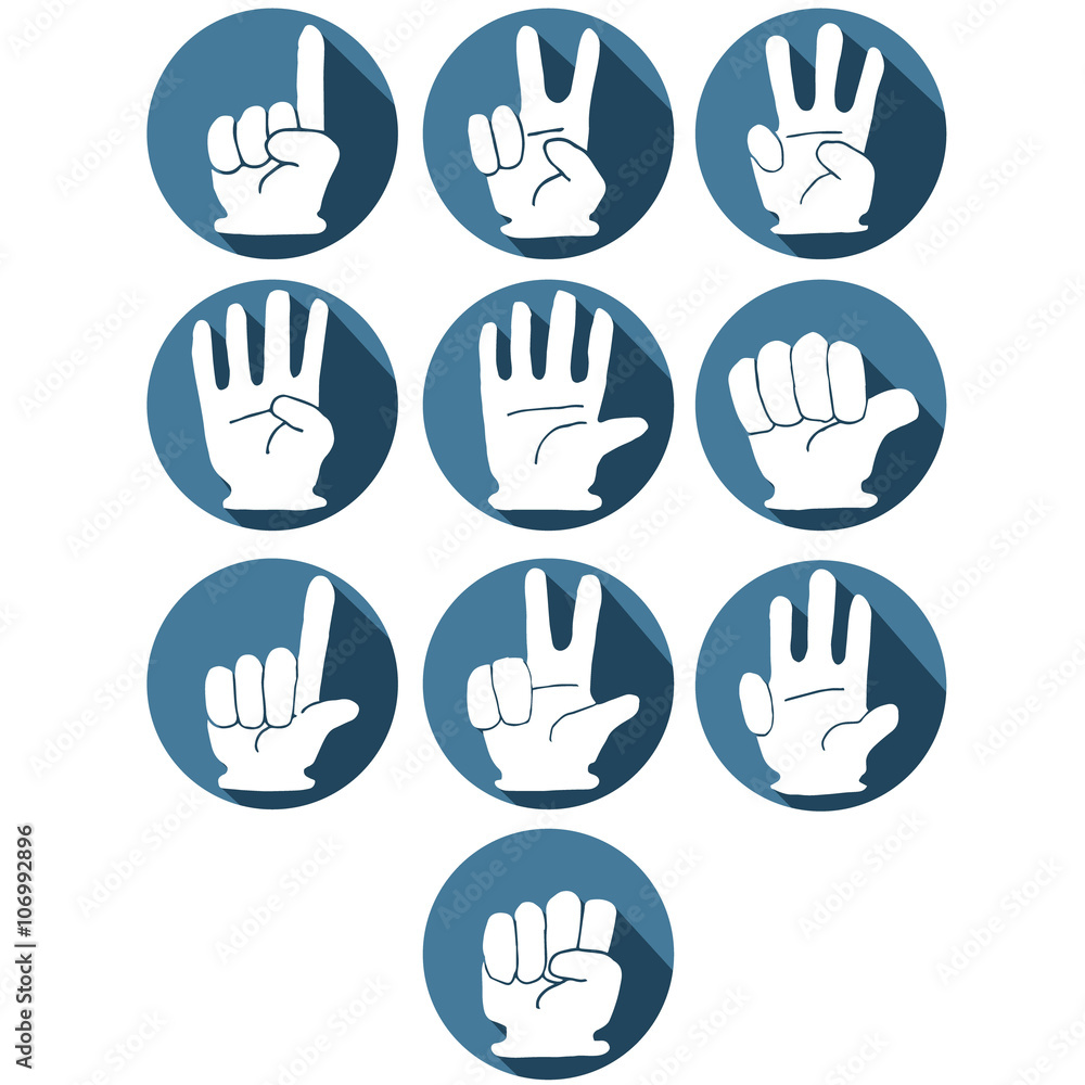 Fototapeta premium vector set of hand number gesture